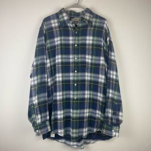 Vintage LL Bean Multicolor Plaid Button Up Flannel Shirt Men’s Size XLT XL Tall